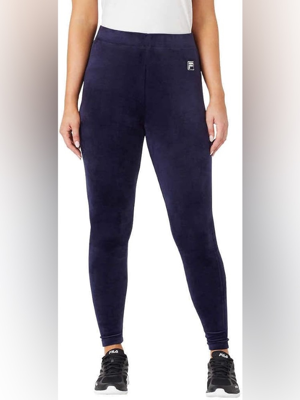 FILA Velour Leggings in Peacoat